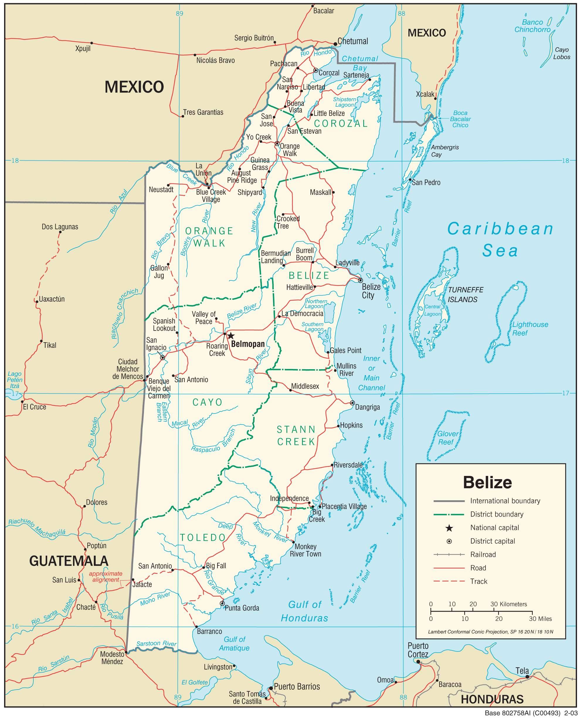 map Belize