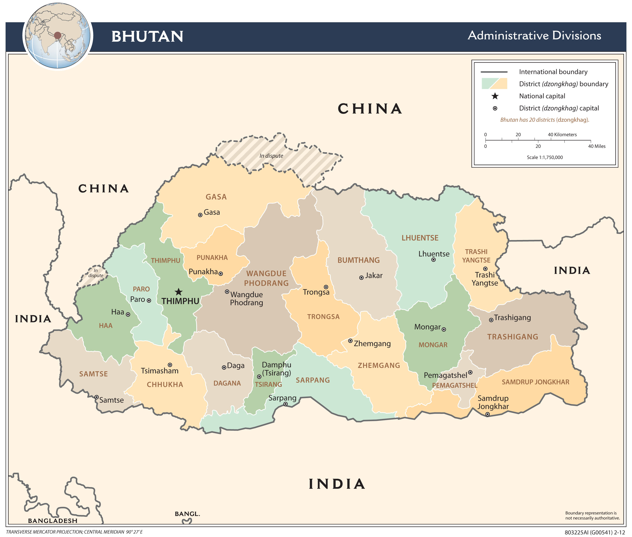 map Bhutan