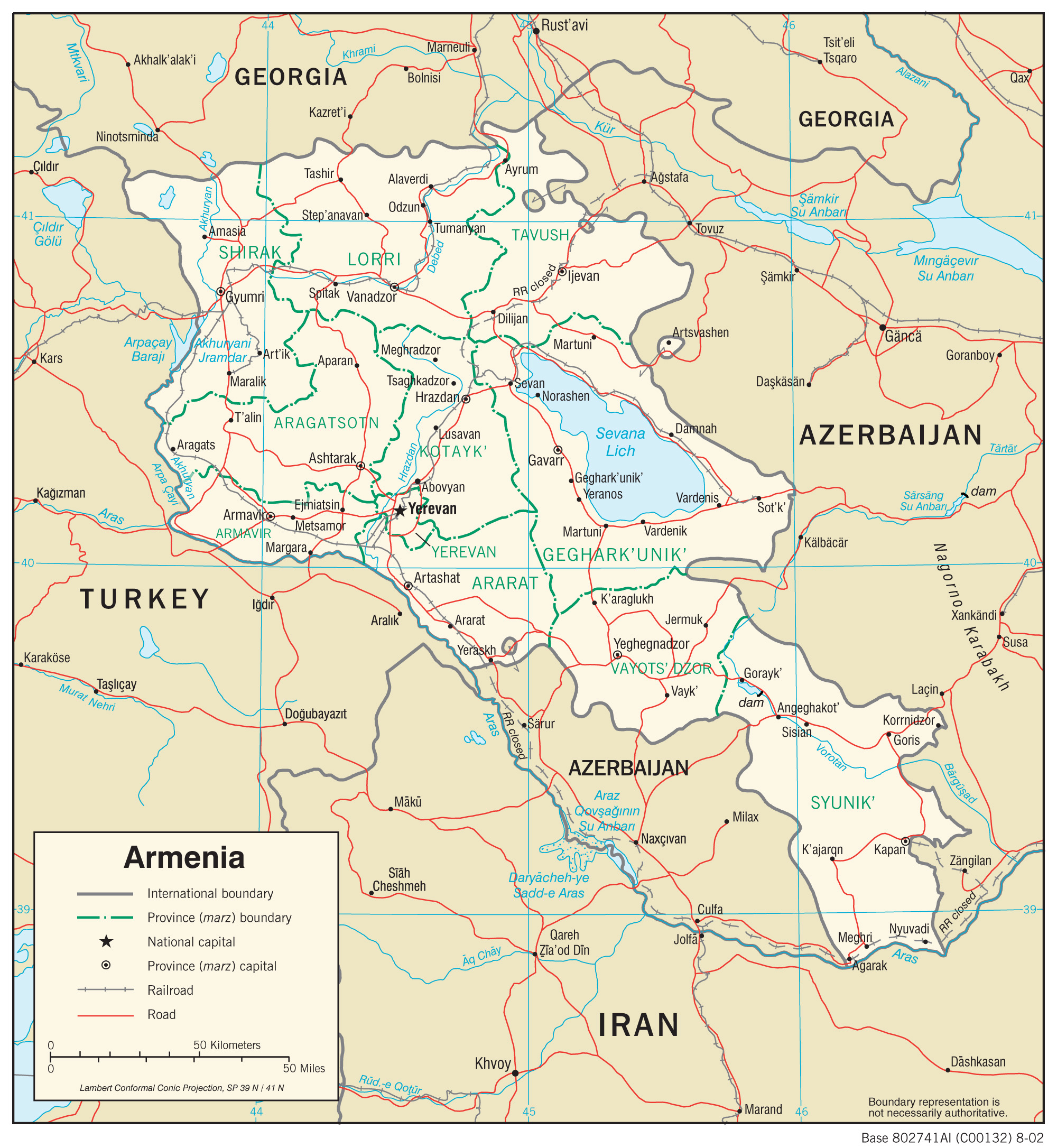 map Ermenistan